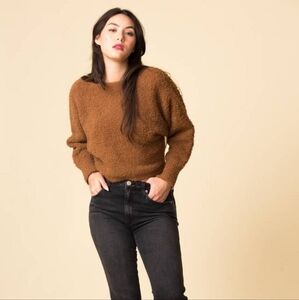 Vince teddy cropped boatneck sweater